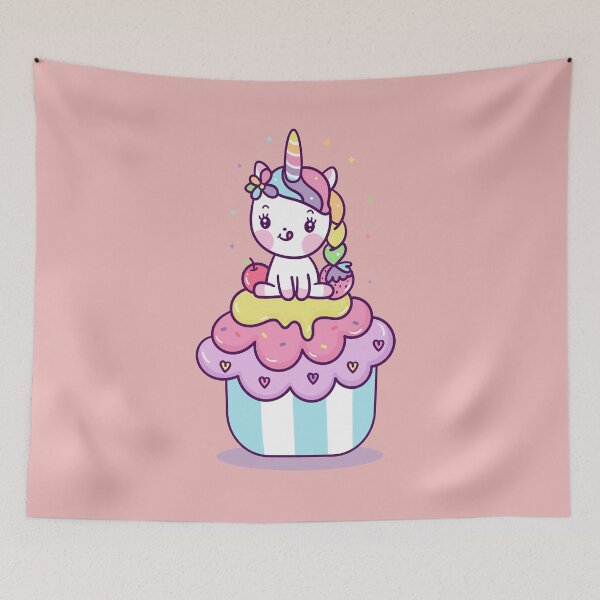 Item preview, Kawaii Cute Colorful Cupcake Unicorn designed and sold by YuliyaR.
