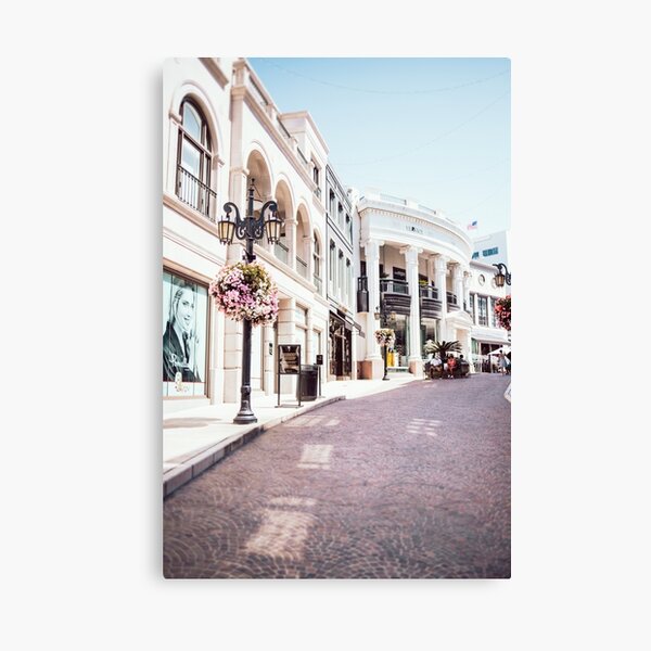 Rodeo Drive shopping district in Beverly Hills available as Framed