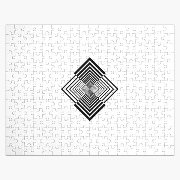 Rhombus, Squares, Op art, short for optical art, is a style of visual art that uses optical illusions Jigsaw Puzzle