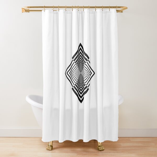 Rhombus, Squares, Op art, short for optical art, is a style of visual art that uses optical illusions Shower Curtain