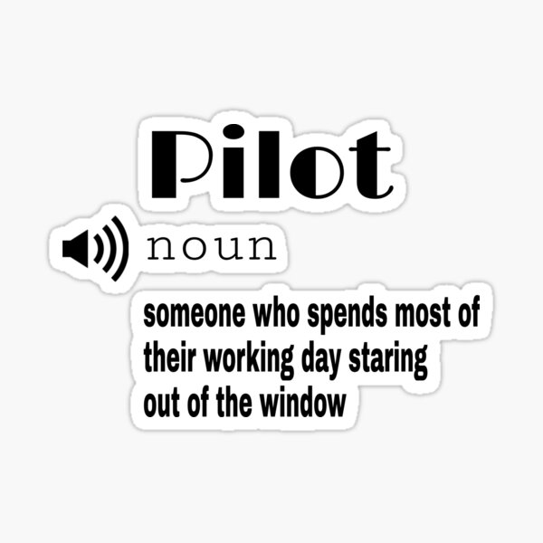"funny pilot definition" Sticker for Sale by boci9 Redbubble