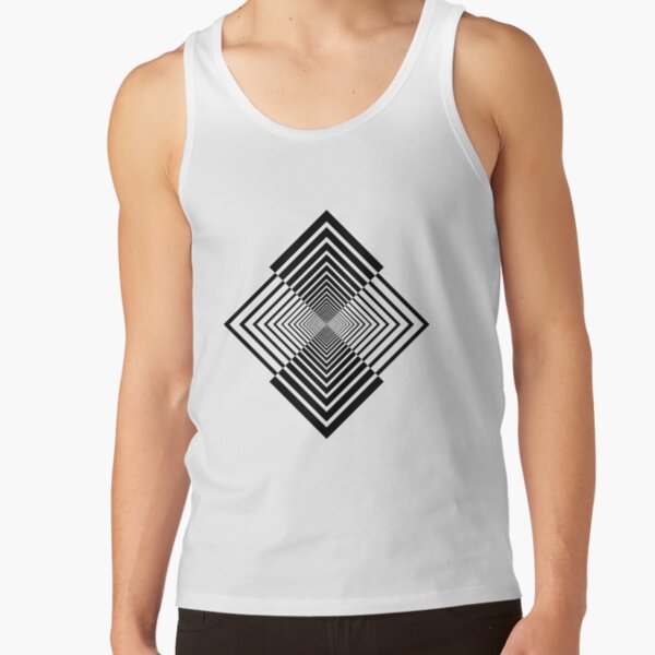 Rhombus, Squares, Op art, short for optical art, is a style of visual art that uses optical illusions Tank Top