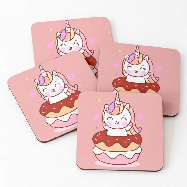 Item preview, Kawaii Cute Colorful Unicorn in the donut  designed and sold by YuliyaR.