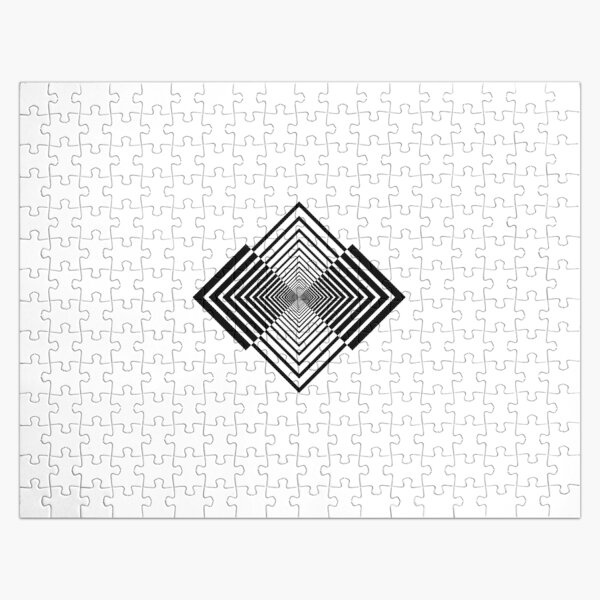 Rhombus, Squares, Op art, short for optical art, is a style of visual art that uses optical illusions Jigsaw Puzzle