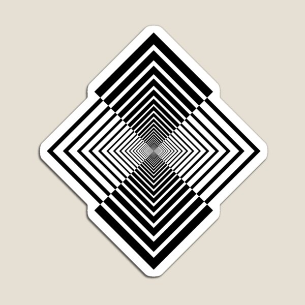 Rhombus, Squares, Op art, short for optical art, is a style of visual art that uses optical illusions Magnet