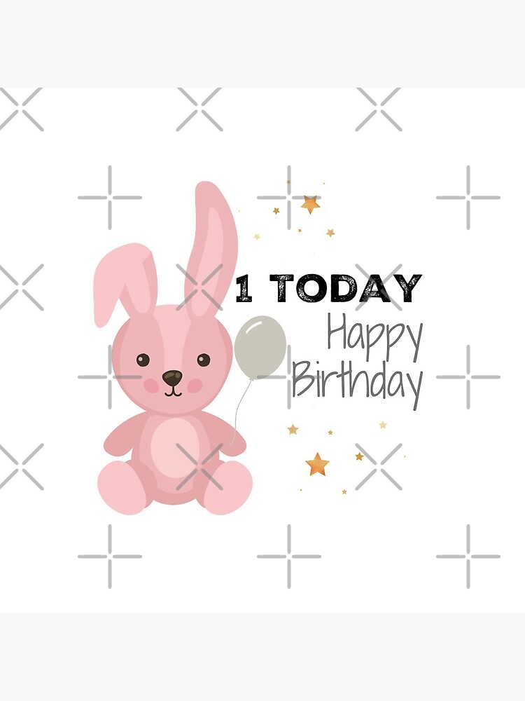 Happy 1st Birthday Pink Bunny Gift and Party Ideas - Baby Daughter Special  Princess Outfit Pin for Sale by nel12