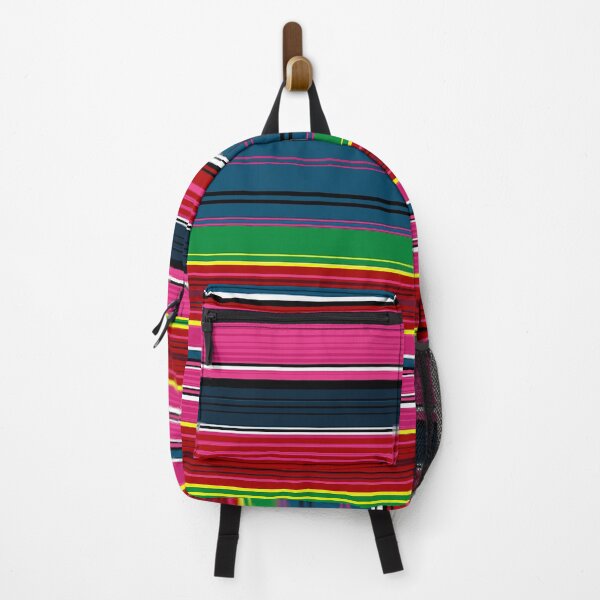 Item preview, Serape Mexican Blanket Poncho Pattern Striped Blue and Pink Stripes designed and sold by Troy Krieger.