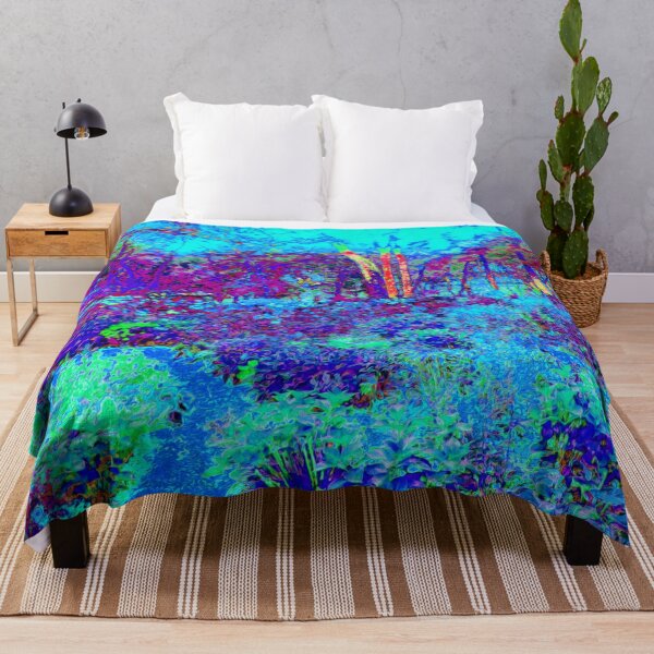 Item preview, Psychedelic Impressionistic Blue Garden Landscape designed and sold by myrubiogarden.