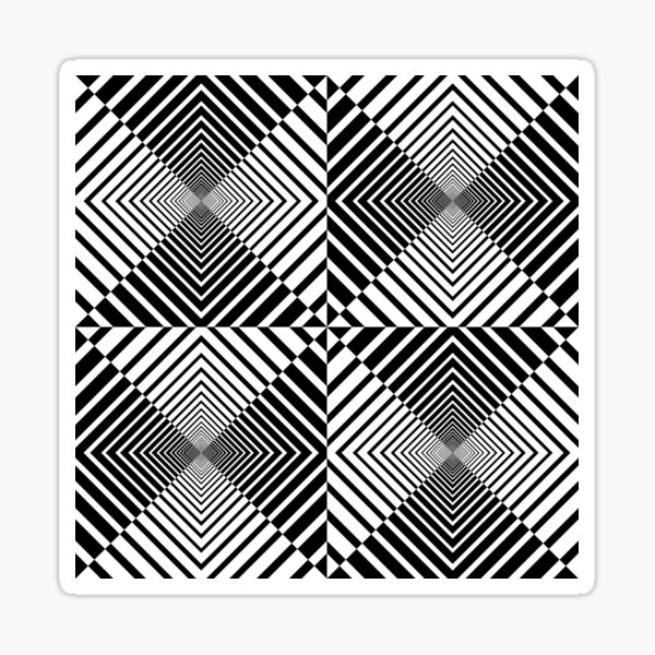 Rhombus, Squares, Op art, short for optical art, is a style of visual art that uses optical illusions Sticker