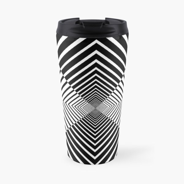 Rhombus, Squares, Op art, short for optical art, is a style of visual art that uses optical illusions Travel Mug