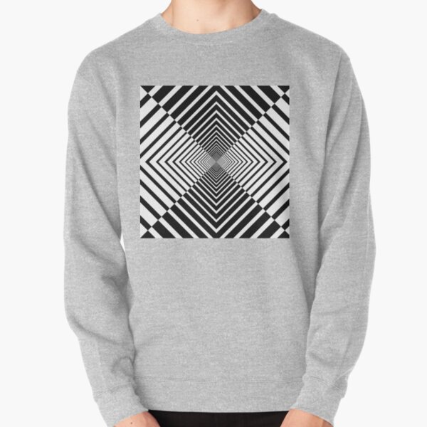 Rhombus, Squares, Op art, short for optical art, is a style of visual art that uses optical illusions Pullover Sweatshirt