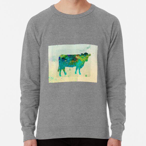 The Painted Cow - cow art Lightweight Sweatshirt