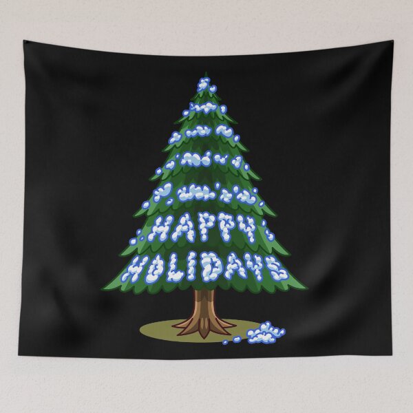 Item preview, A Snowy Evergreen Tree with Happy Holiday in Snow designed and sold by MatthewJSimpson.