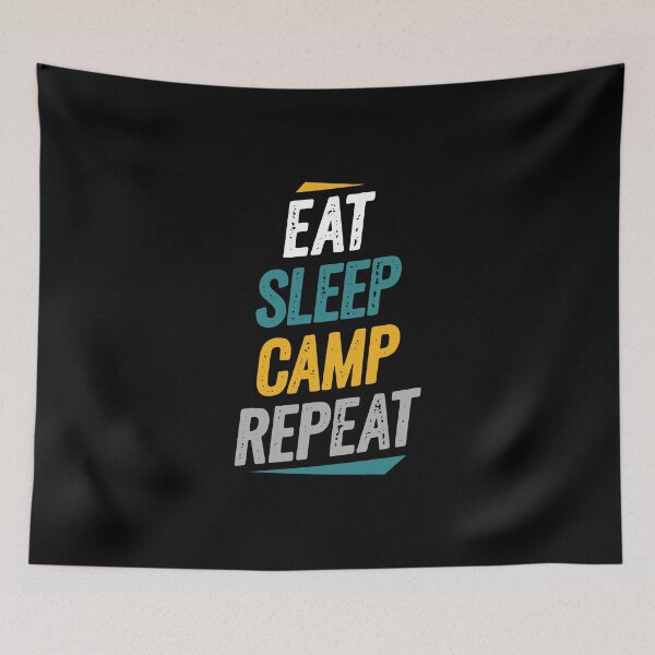Item preview, Eat Sleep Camp Repeat Hiking and Camping designed and sold by Go-Fun.