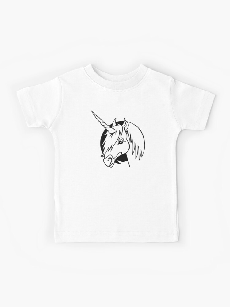 Unicorn Head Contour, Line Art Unicorn | Kids T-Shirt