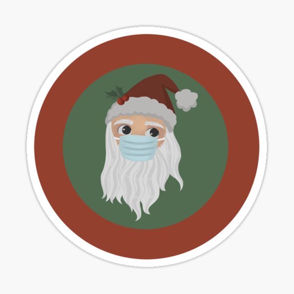 Santa with a Mask Sticker