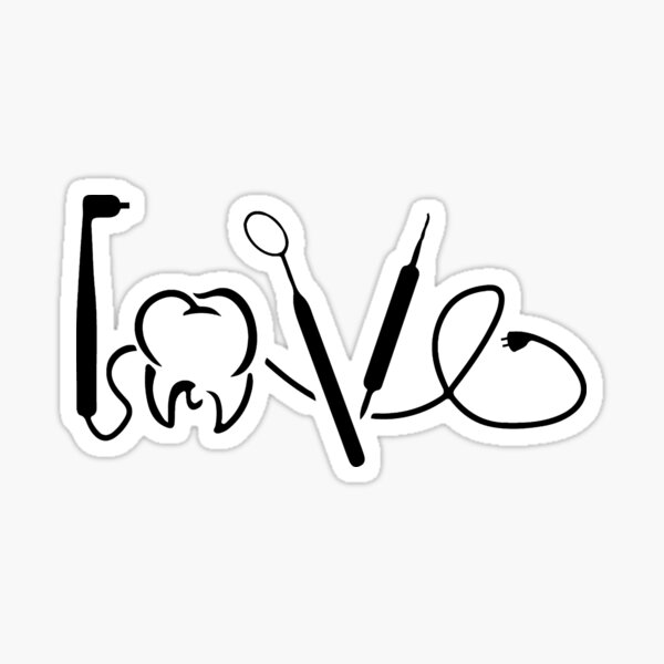 "Dentist Love Dental Tools Tooth Doctor Dentistry Equipment Gift