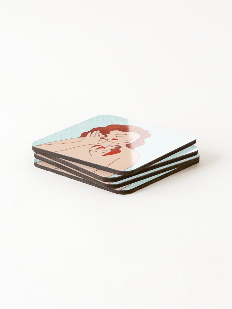 Thumbnail 4 of 5, Coasters (Set of 4), Listen to your heart! designed and sold by Roshi-R.