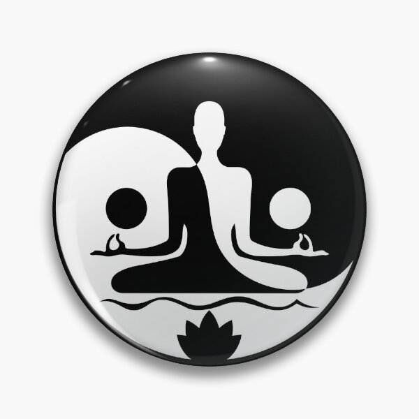 Item preview, Yin Yang Yoga design, Meditation monk and ficus designed and sold by HipMadeArt.