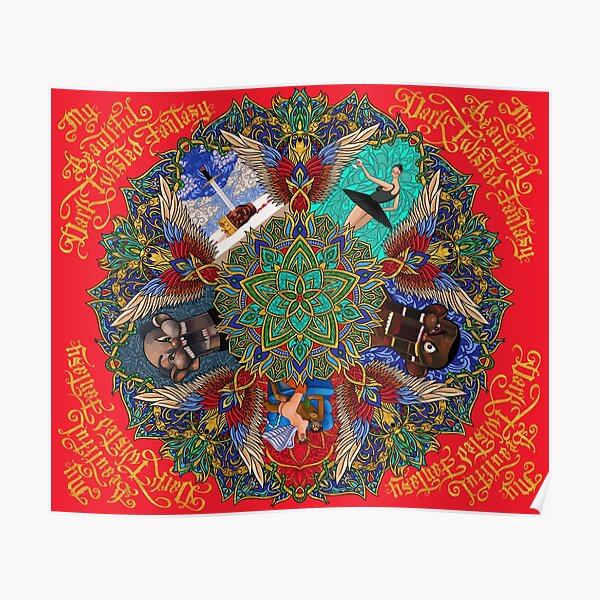 My Beautiful Dark Twisted Fantasy Mandala Poster
