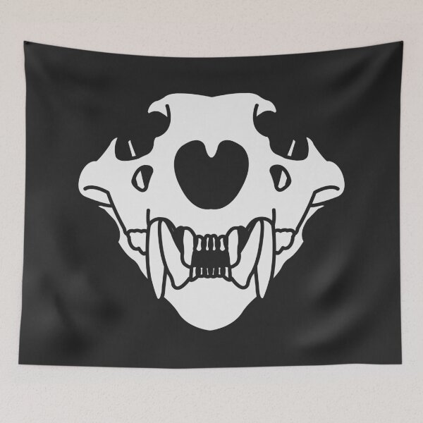 Item preview, Lion Skull Stencil White designed and sold by SpitsPixels.