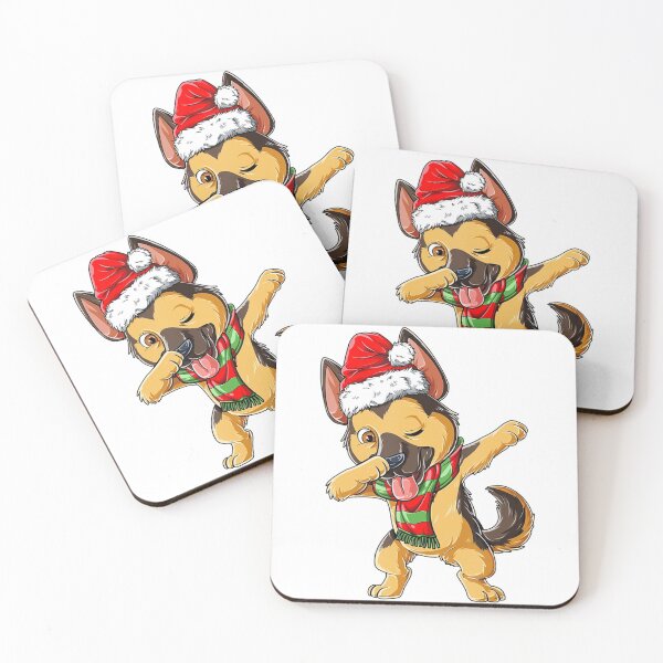 Item preview, TRENDY dabbing German shepherd, cute Christmas dog, funny Christmas German shepard designed and sold by Kharadoodles.
