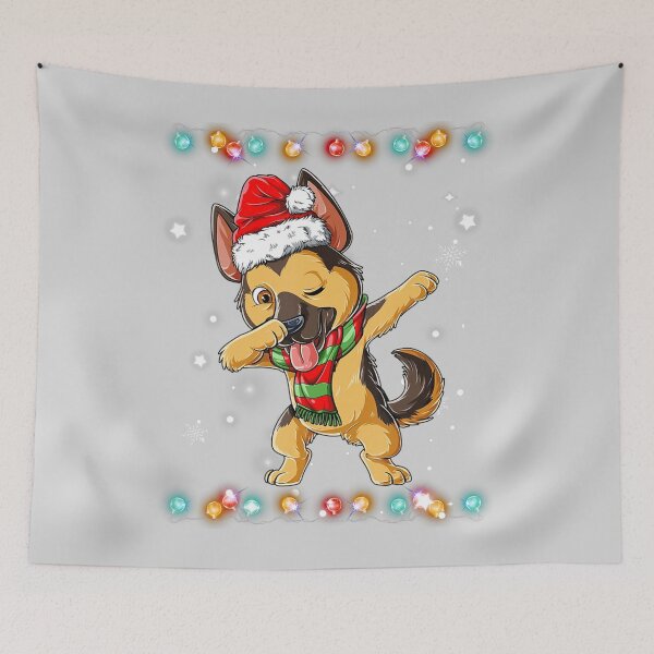 Item preview, TRENDY dabbing German shepherd, cute Christmas dog, funny Christmas German shepard designed and sold by Kharadoodles.