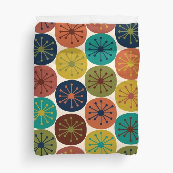 Item preview, Atomic Age Retro Dots - Midcentury Modern Pattern in Mid Mod Turquoise, Olive Green, Mustard, Orange, Blue, and Cream designed and sold by kierkegaard.