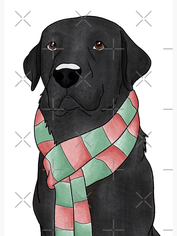 Night Before Christmas- Preppy Black Labs Greeting Card for Sale