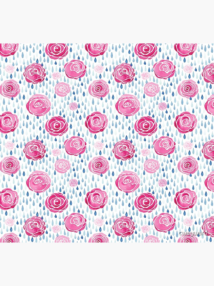 Raindrops on roses - white background by cwayward