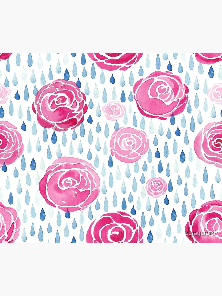 Raindrops on roses - white background by cwayward