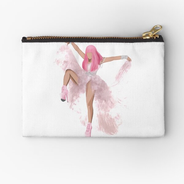 Nicki Minaj, Chun-Li, pink Friday, pink print, feeling myself, Illustration, female figure, silhouette, 90s, 00s nostalgia Zipper Pouch