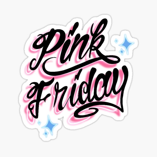 Nicki Minaj, Chun-Li, pink Friday, pink print, feeling myself, Illustration, female figure, silhouette, 90s, 00s nostalgia Sticker