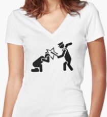 cops Women's Fitted V-Neck T-Shirt