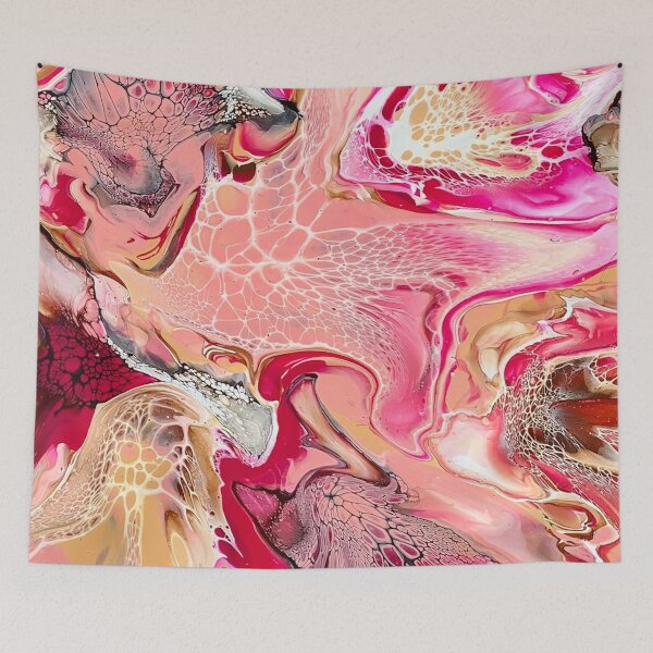 Item preview, Beautiful Flower Garden Inspired Magenta and Brown Abstract Fluid Art Painting designed and sold by CrystalCoast.