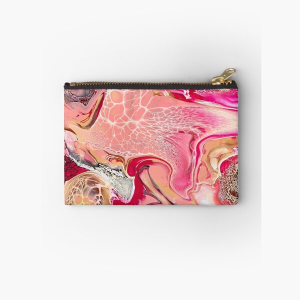 Item preview, Beautiful Flower Garden Inspired Magenta and Brown Abstract Fluid Art Painting designed and sold by CrystalCoast.