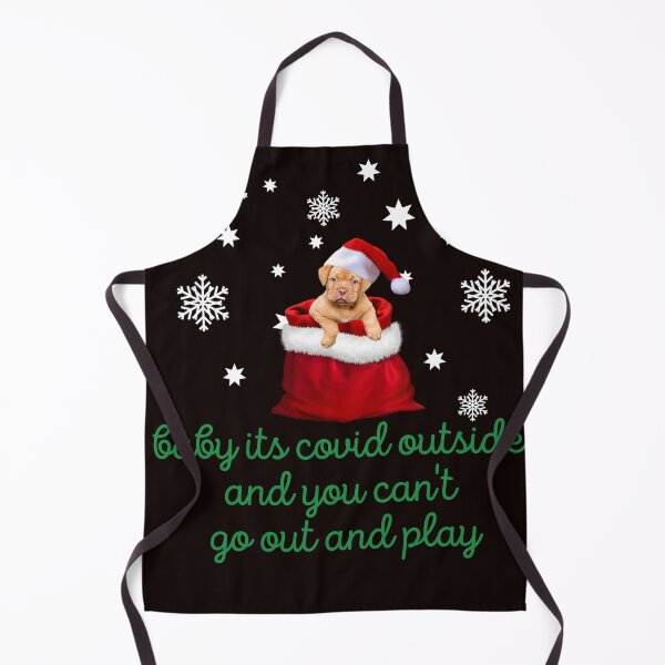 Item preview, Cute puppy is Christmas time social distancing with family set in black background designed and sold by Vero De.