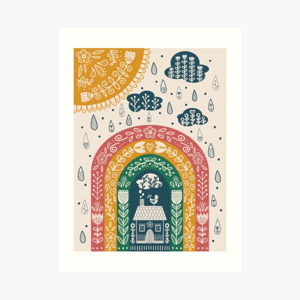 Folk Art Rainbow Art Print