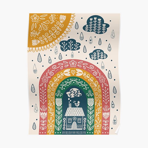 Folk Art Rainbow Poster