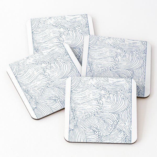 Item preview, Japanese Blue Waves, Old Asian Style Art designed and sold by Polishthestone.