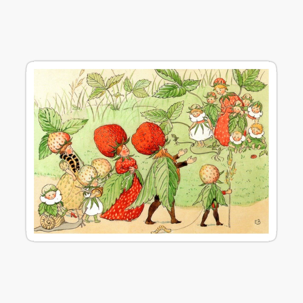 The Strawberry Family” by Elsa Beskow (1923)" Art for Sale by SistarSprkls | Redbubble