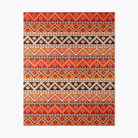 Orange Bohemian Hippie Traditional Moroccan Style Pattern Art Board Print