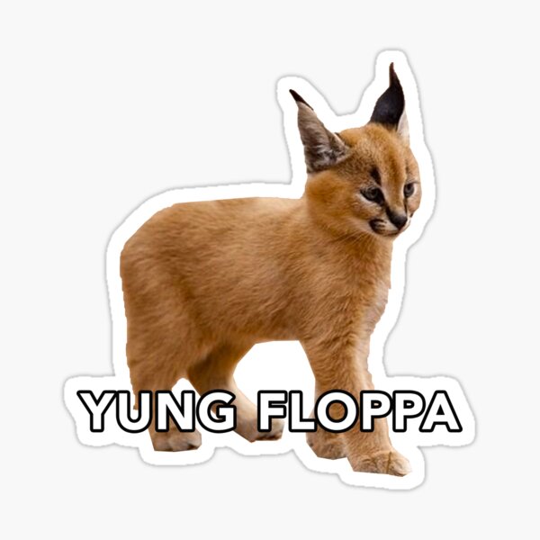 Big Floppa Wanted Poster Sticker Funny Caracal Cat Meme 