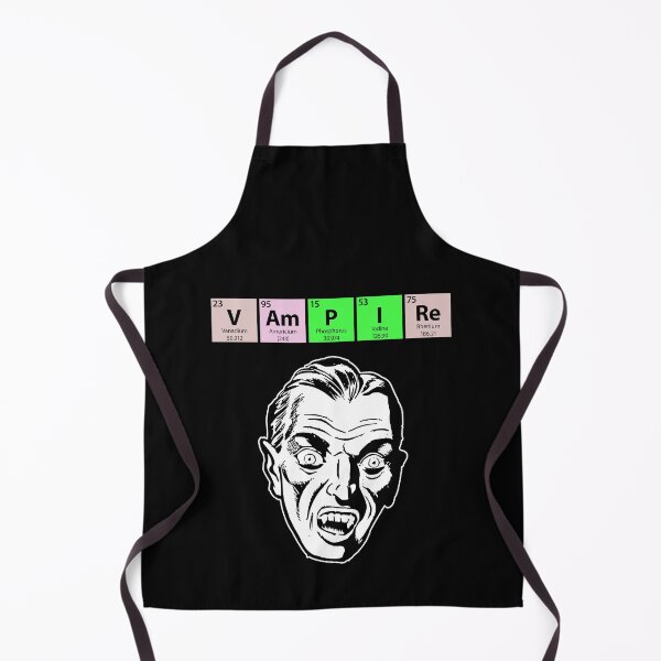 Item preview, Vampire spelled with elements from Periodic Table with vampire face designed and sold by Gold Wings Tees.