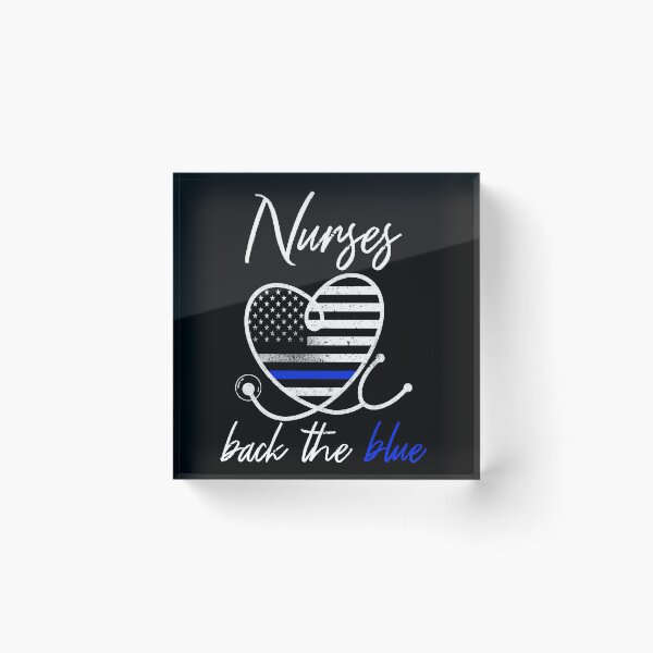 Item preview, Womens Nurses Back the Blue Thin Blue Line American Flag Shirt designed and sold by Kamnna.