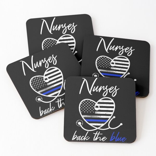 Item preview, Womens Nurses Back the Blue Thin Blue Line American Flag Shirt designed and sold by Kamnna.