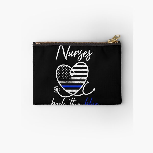 Item preview, Womens Nurses Back the Blue Thin Blue Line American Flag Shirt designed and sold by Kamnna.