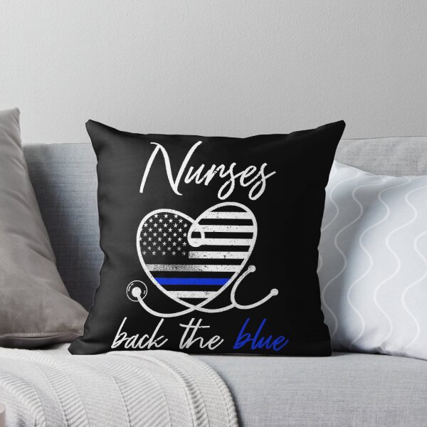 Item preview, Womens Nurses Back the Blue Thin Blue Line American Flag Shirt designed and sold by Kamnna.