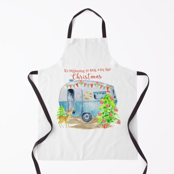 Item preview, Beginning to look a lot like Christmas - A watercolor vintage camper setting with fun quote for the lover of the glamping lifestyle. designed and sold by ReefCoast.
