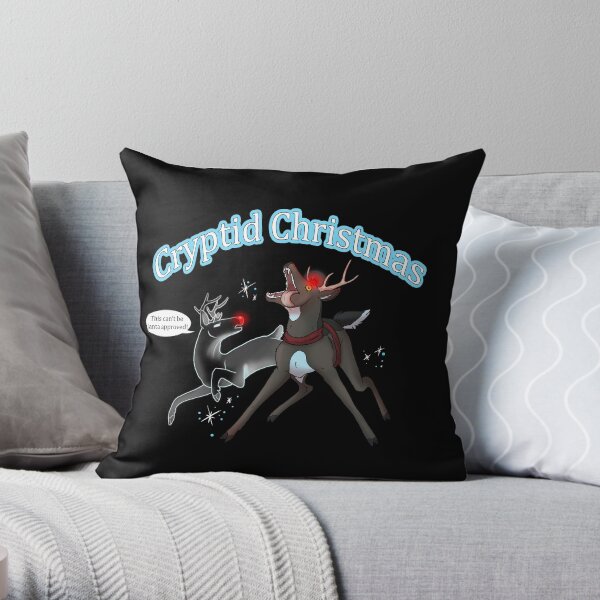 Cryptid Christmas Throw Pillow